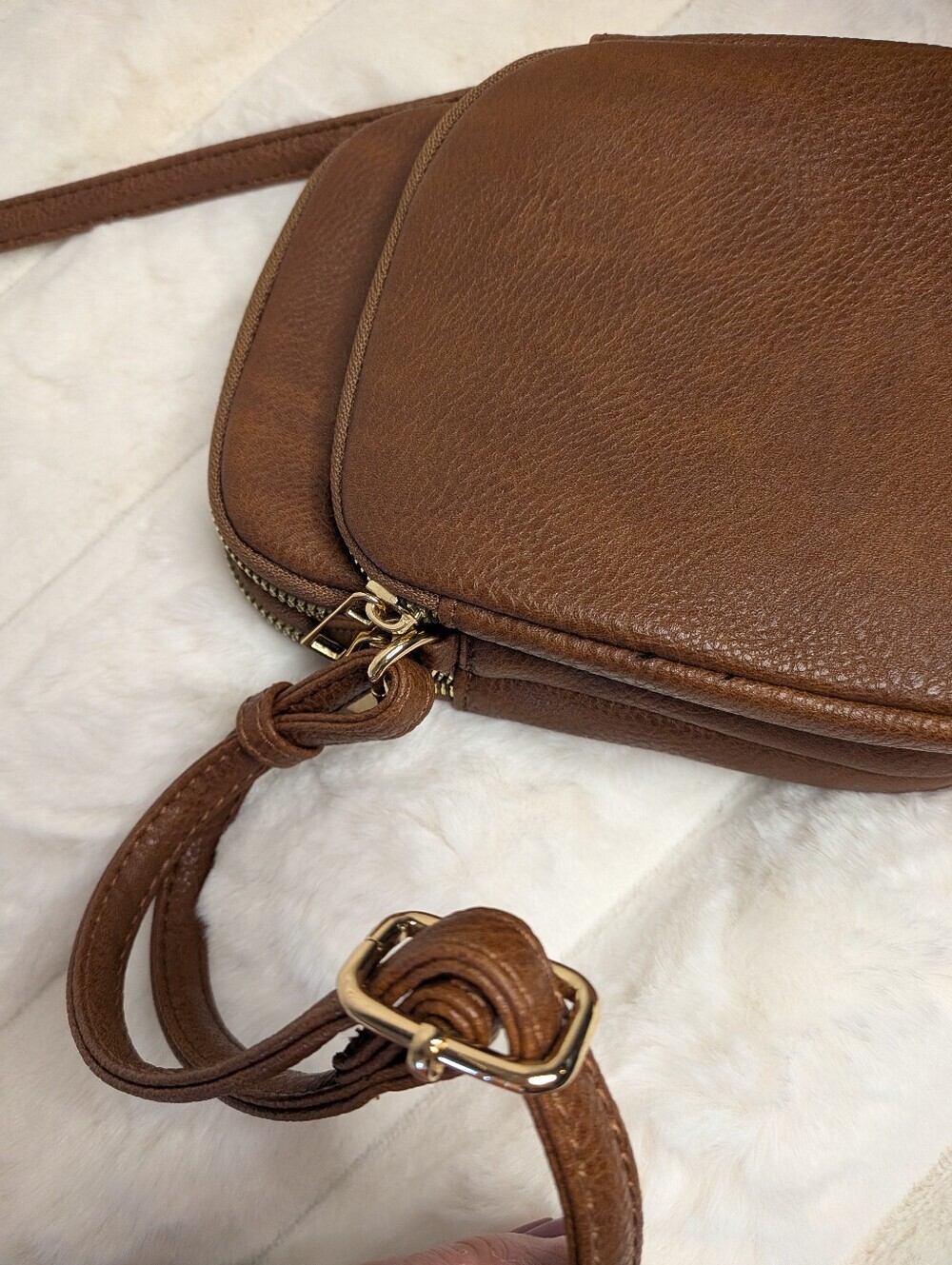 Triple Zipper Faux Leather Crossbody - Picture 8 of 10